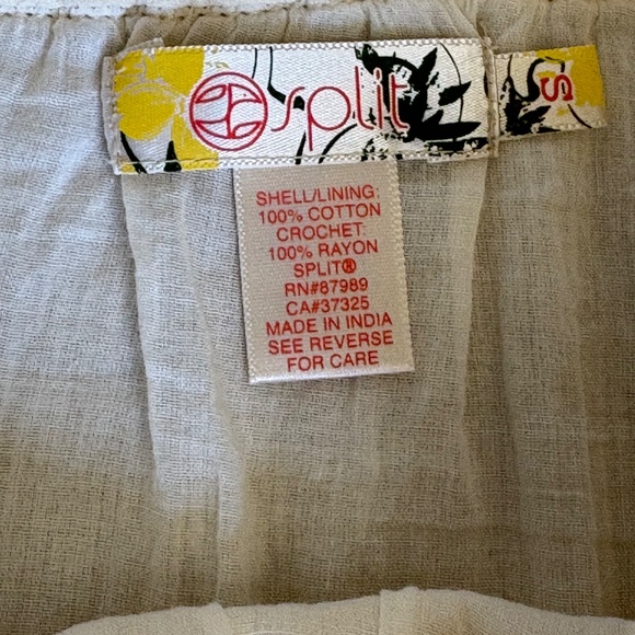 Split gauze crochet trim maxi skirt Cream Small - Picture 10 of 15